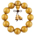 Gold Rosary 18mm Gold Ebony Wooden Rosary Prayer Beads Wooden Bracelet Buddhist Rosary Beads