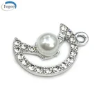Charm Pearl Drop Pendant Wholesale Designer Custom Logo Bracelet Jewelry Metal Charm Pendant With Big Pearl
