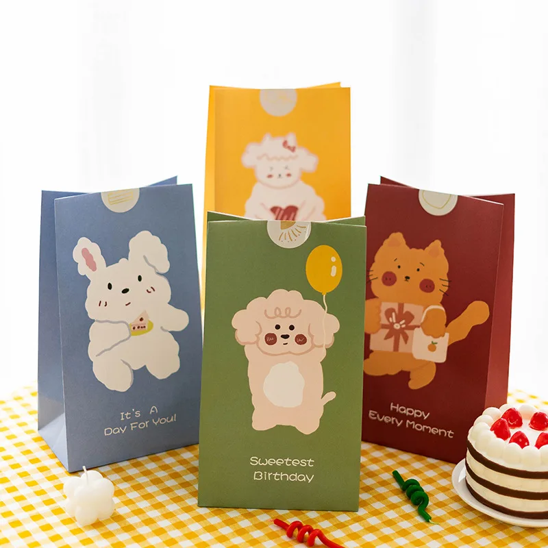 kraft brithday gift kids cartoon custom small candy paper bag