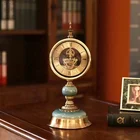Quartz Clock Quartz Luxury European Antique Copper Ceramic Quartz Analog Desktop Clock