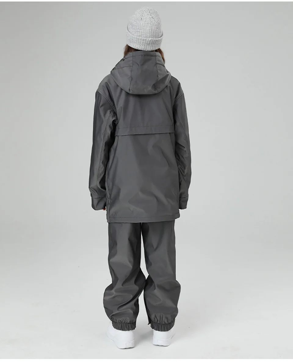 Reflective Ski Suit Men Women Winter Warm Windproof Waterproof Breathable Ski Hoodie Jacket