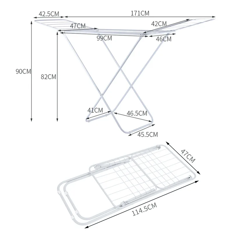 Hot Selling White X-shape Clothes Hanger Clothes Airer Laundry Rack Folding Clothes Drying Rack