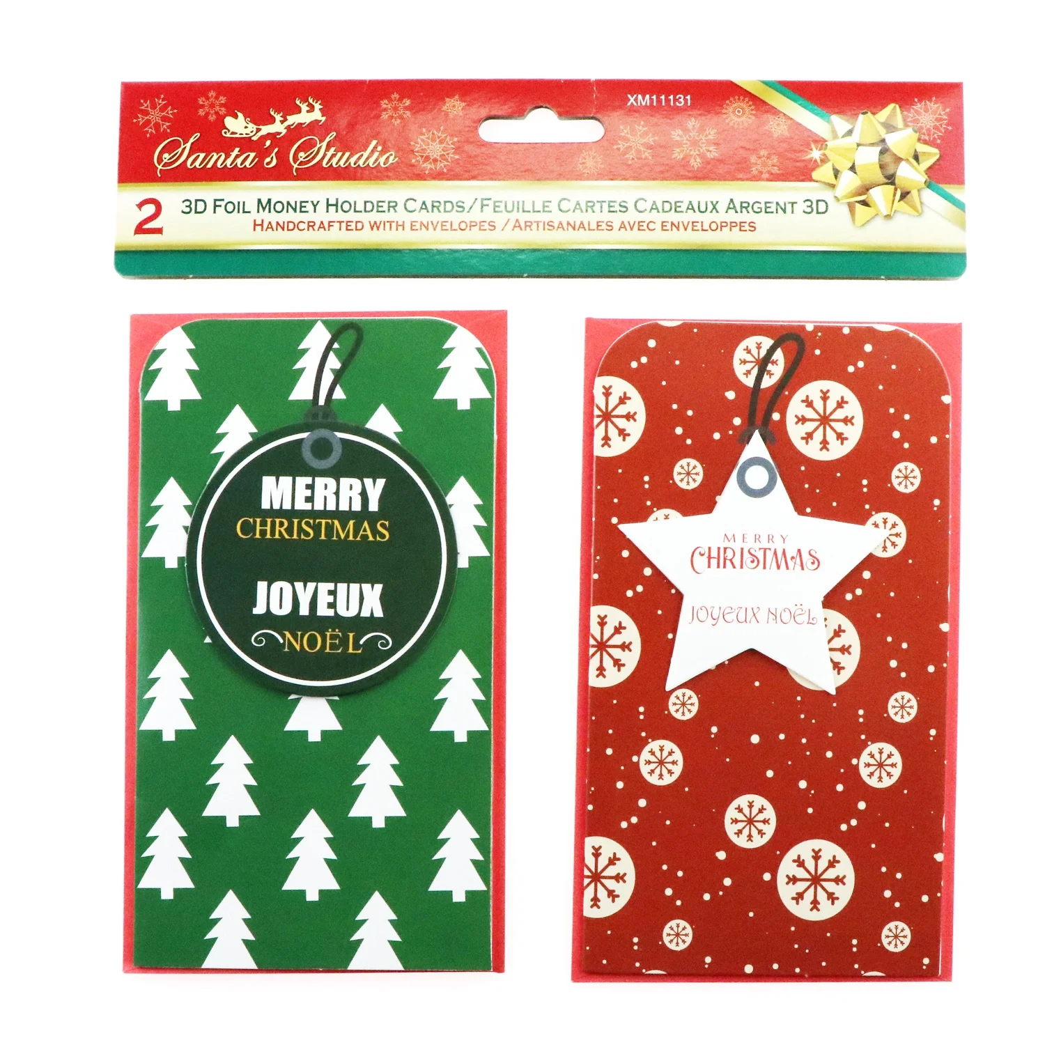 merry christmas paper gift handmade hot stamping with red