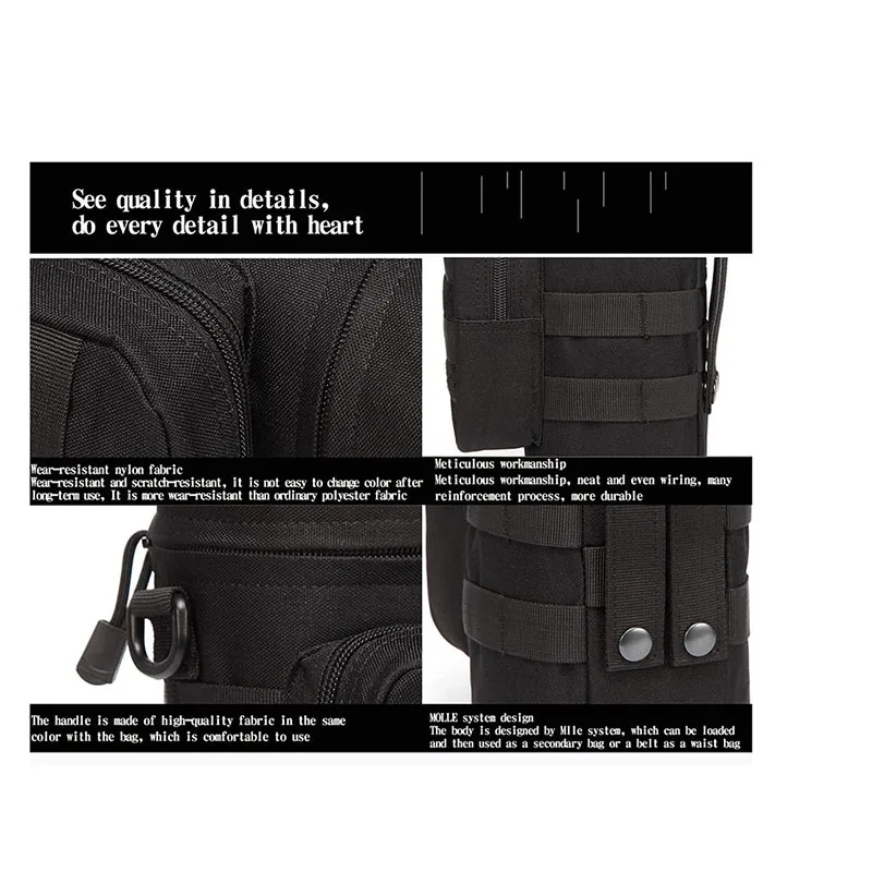 Outdoor Water Bottle Style Training Bag Multifunctional Tactical Bag Large Capacity Assault Hiking Bag
