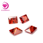 Loose Gemstone Cubic Zirconia Best Selling Loose Gemstone Rectangular Cutting Orange Color Loose Cubic Zirconia Stones