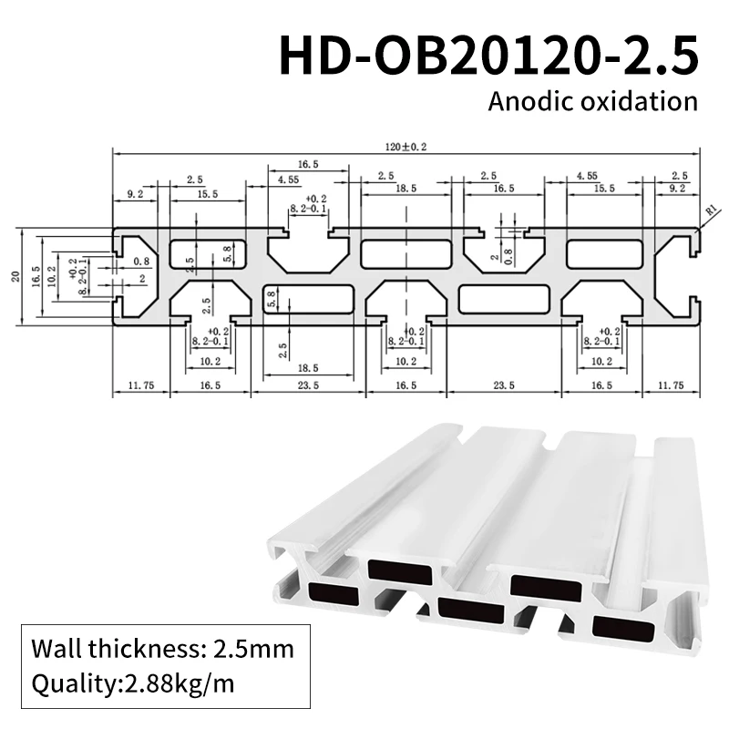 20120 Industrial Extrusion Aluminum Profile Carving Machine Panel Guide Workbench 20120 Aluminum Alloy Profile details