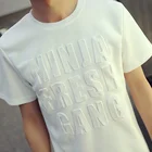 Shirt 2021 Embossed T Shirt Printing Men's Gradient Short Sleeve T Shirt Embossing Print