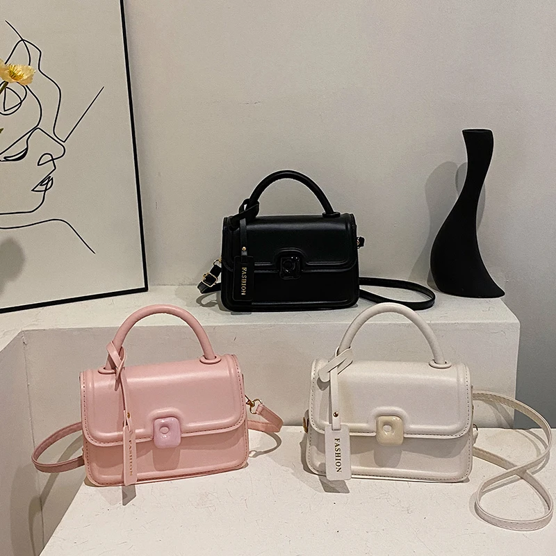 New PU Women's Handbag Flip Bag Waterproof with Lock Designer Handbag
