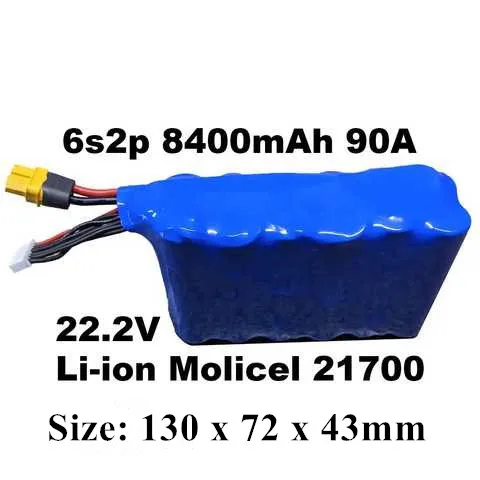 Orijinal Molicel P42A P45B 6S2P Drone Pil Paketi 8400mAh 12600mAh INR21700 FPV Drone hücreleri 3