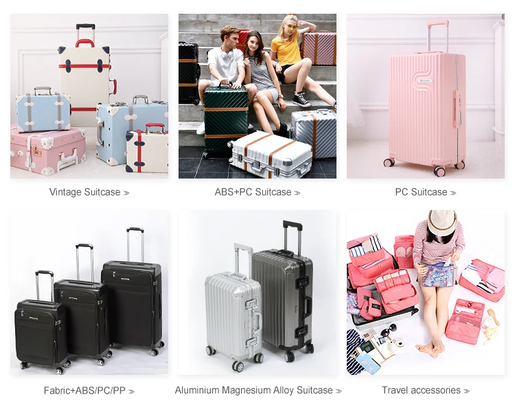 13in 20in 24in 26in Vintage Old Fabric Travel Trolley Luggage With Combination Lock Rolling Suitcases With Spinner Wheels