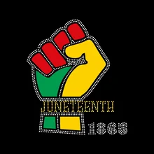 Hotfix Black History Month Vinyl Transfer Iron on Juneteenth Freedom Day Rhinestone Transfer Designs for Shirt