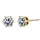 Gold Fashion Jewelry Zircon Female 14K Gold Plated Stainless Steel Zircon Earrings Wholesale