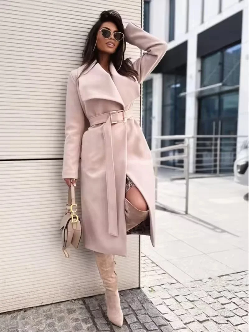 korean style trench coats for ladies women fashion luxury long overcoats double breasted patchwork windbreakers outwear