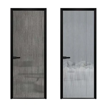 High quality, cost-effective indoor kitchen, bathroom, study, extremely narrow aluminum alloy tempered glass swing door