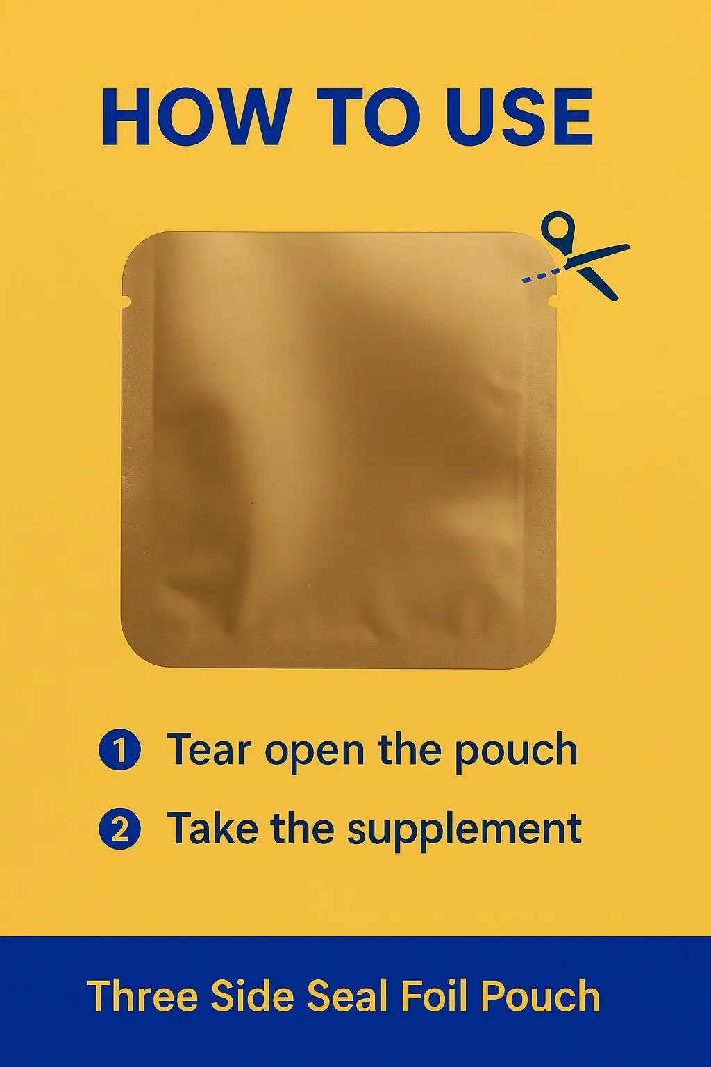 Food Grade Three-Side Seal Aluminum Foil Pouch for Collagen Powder and Vitamin Supplement Packaging - detail 7