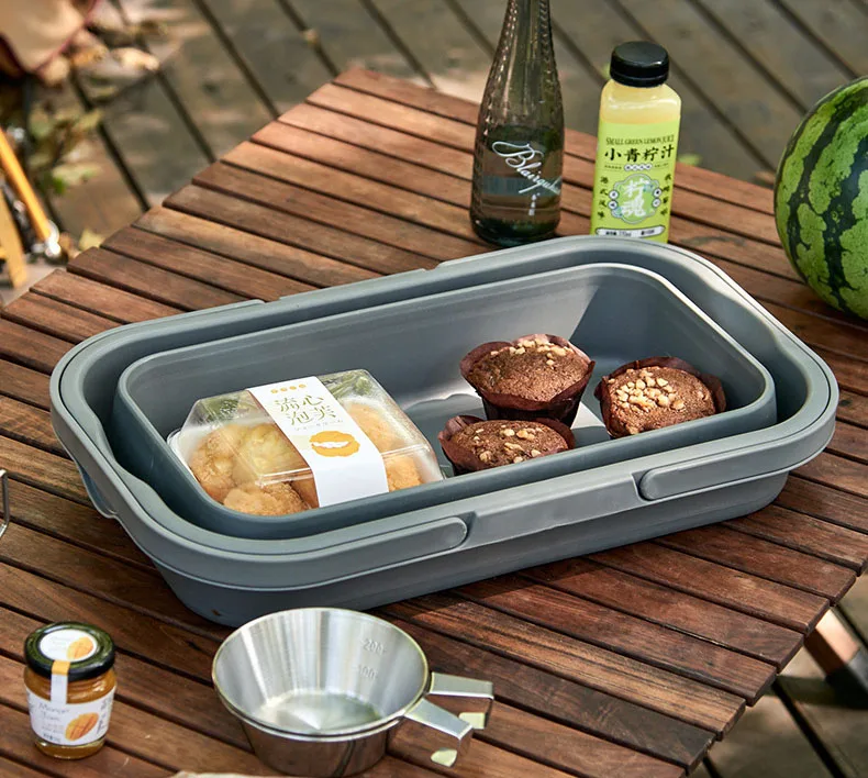 OEM ODM Folding Outdoor Storage Box Customized Camping Picnic Waterproof Seasoning Car Trunk Tableware Picnic Basket