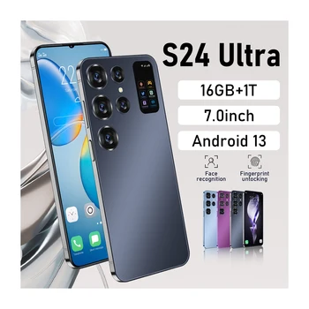 S24 Ultra 16GB+1TB Smartphone Phones Android 13 Mobile Phones Cellphone Original 7inch Unlocked Dual Card 5G Smart Phone HD