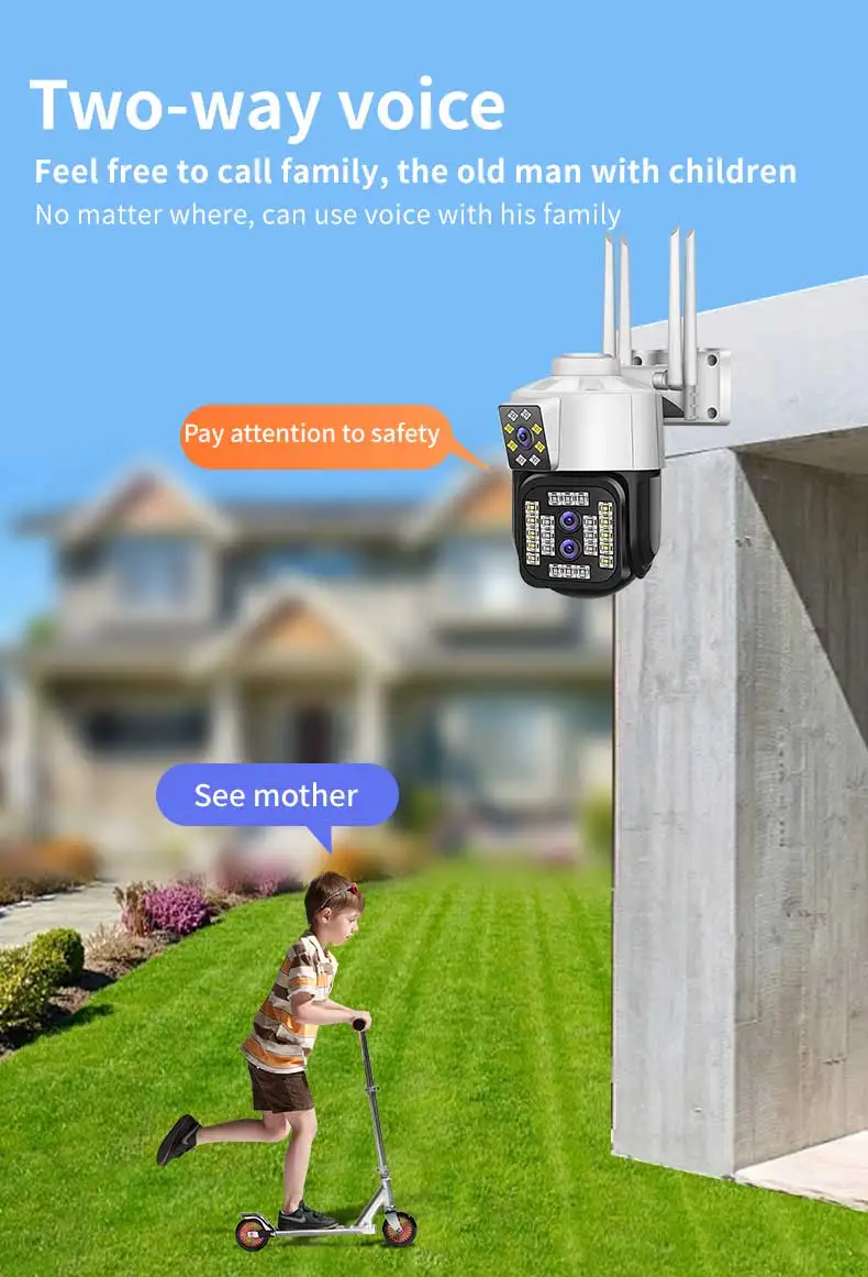 6MP 10X zoom Outdoor Three lens Dual screen cctv Camera WiFi Surveillance Tracking PTZ Three Lens Linkage Network Camera