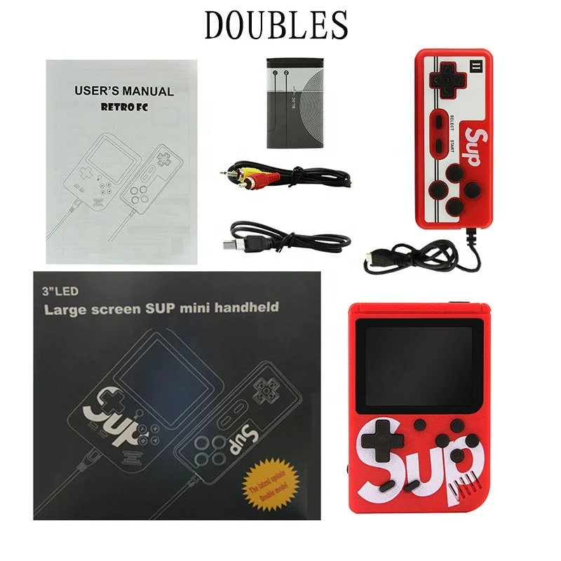 Good Quality 400 Games Handheld Mini SUP 8 Bit Retro game console in box 500 in 1 handheld video game player boy