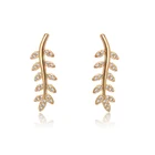 Hoop Earring Fashion Jewelry Design Gold Leaf Hoop Earring 18k Gold