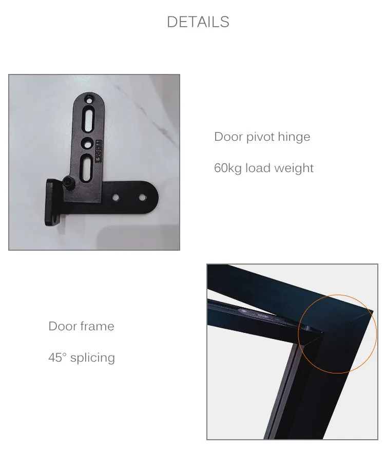 Hdsafe Aluminum Glass Swing Door Exterior Interior Black Casement Glass