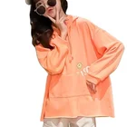 Kids White Worsted Long Sleeve Pattern Kids Hoodie Letter Cotton Girls Clothing Sets Suit