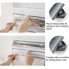 4 in1 Paper Hanger Cling Film Storage Rack Film Roll Holder Cutter Wall Mounted Plastic Kitchen Towel Foil Dispenser Cling