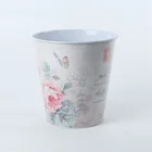 Metal Pots Planter Rustic Galvanized Metal Flower Pots Garden Flower Planter