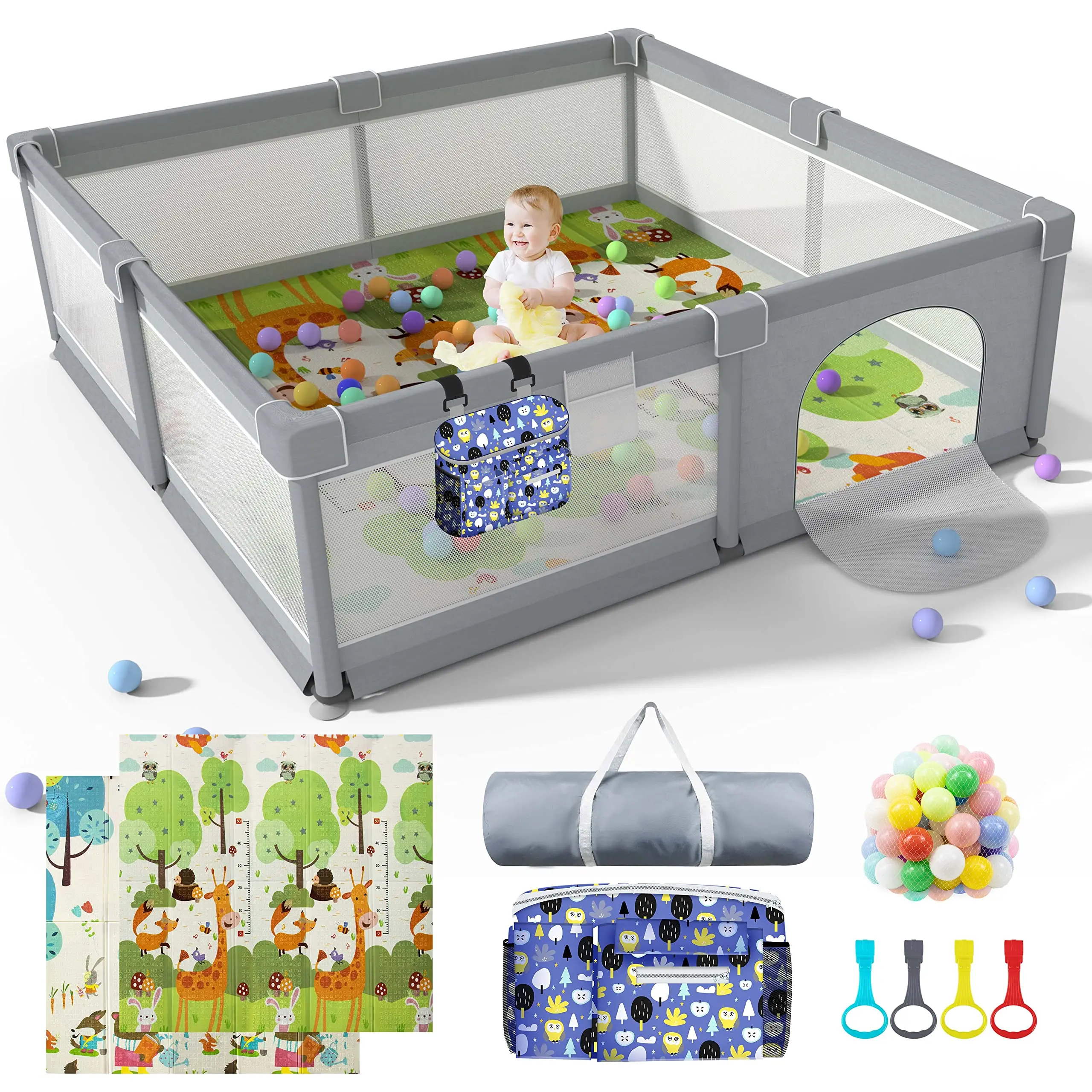 High Quality Kids Folding Fence Baby Playpen With Mat For Baby Child  Baby Playpen, Play Pen with Mat, Extra Large Playpen