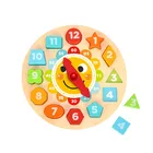 Kids Toy New Wooden Clock Puzzle Learning Gift Set Toys For Kids