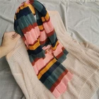 Long Scarves Scarves Hot Sale Ladies Long Striped Scarves Elegant Polyester Pleated Scarf For Women