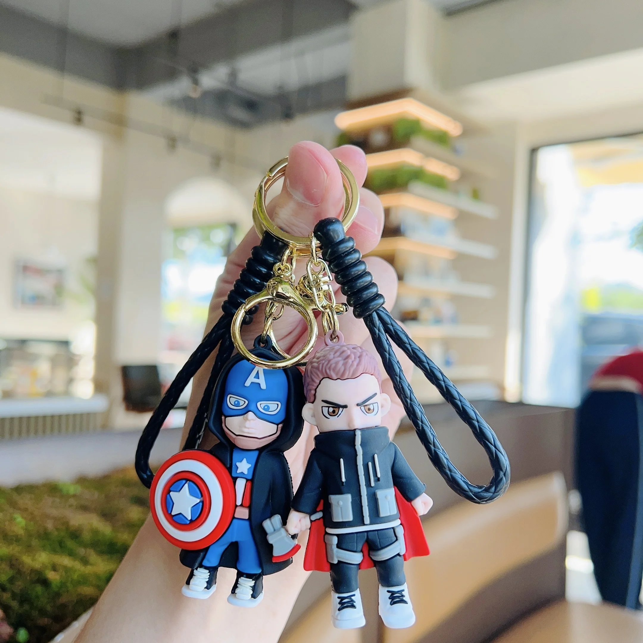 Factory direct sales Marvel Avengers Alliance Thor pendant Cartoon Iron Man Keyring Hulk doll Anime Spiderman Keychain