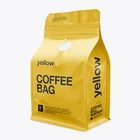 Aluminum Bag Coffee Bags With Valve And Zipper Luxury Reusable Aluminum Foil Flat Bottom Zipper Coffee Bag With Valve