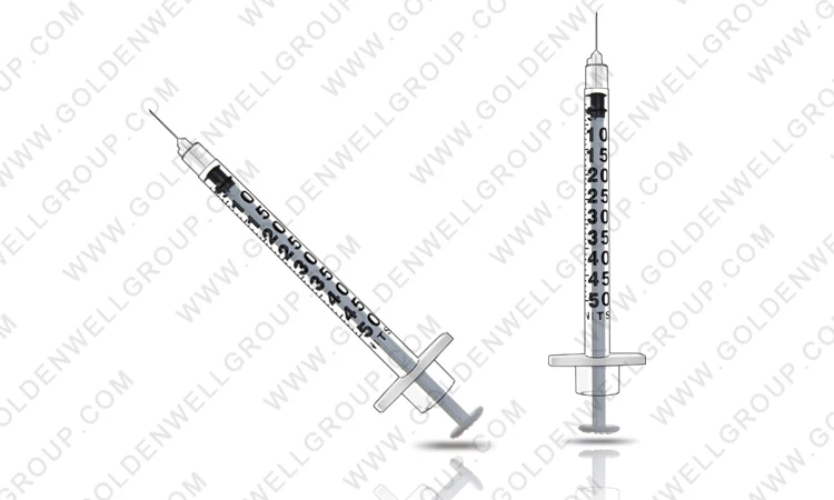 * 注射器体内的死区,以避免胰岛素的浪费,粗体字为刻度线易于阅读