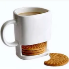 factory wholesale new creative 300ml white black green porcelain biscuit pocket cookie mug