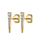 Cz Silver Stud Earrings Simple Pave CZ Cubic Zirconia Jewelry 925 Sterling Silver Mini Diamond Stud Earrings