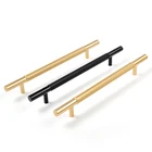 Handle Doors And Handles HJY Luxury Black Gold Knurled Kitchen Door Pull Satin Brass T Bar Cabinet Handle