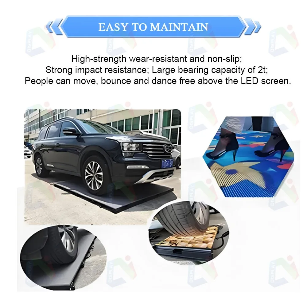 Control System Hot Sale P3.91 LED Video Wall Dance Smart Floor Tile Display Screen 3D Dance Floor DJ Booth Standing Led Display factory