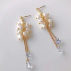Elegant Earrings New Design Fashion Elegant Pearl Chain Crystal Earrings For Women Statement Trendy Jewelry