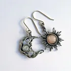 New Style Bohemian Sun Moon Earrings Fashion Irregular Moonstone Earrings Jewelry