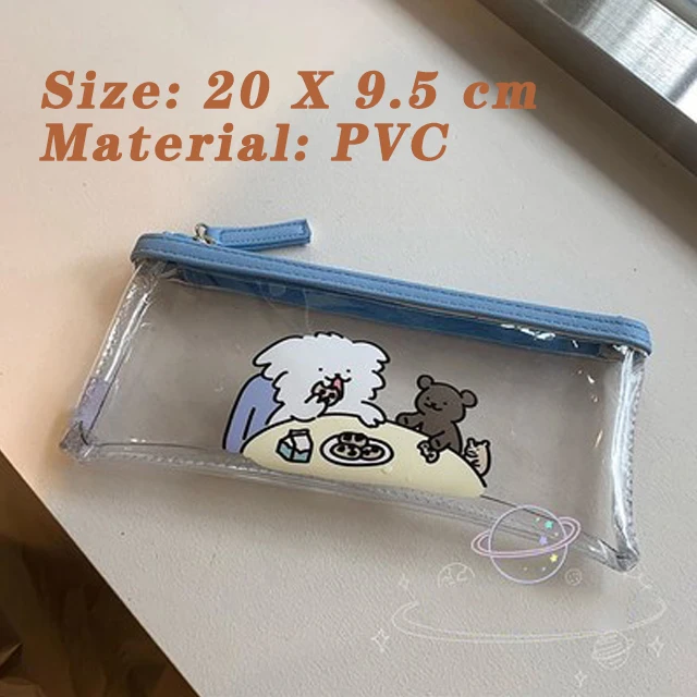 Student large-capacity stationery storage bag Galaxy animation printed waterproof zippered bag Transparent file bag