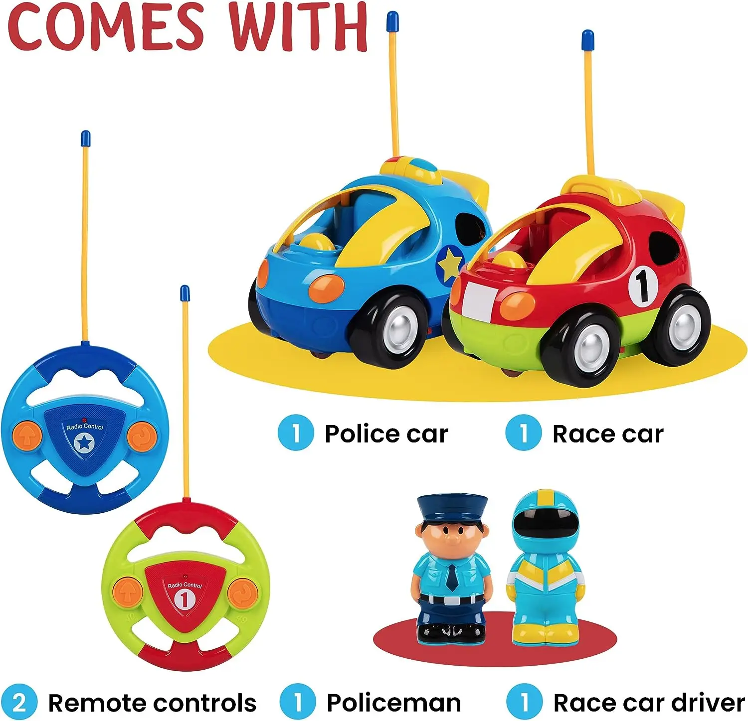 EPT Custom Logo Cartoon Mini Small Remote Control Police RC Children's Cars Toy Kids Rc Cars For Toddlers