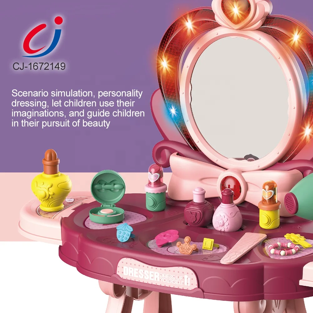 Fashion beauty children toys girls, Light music make up toy table
