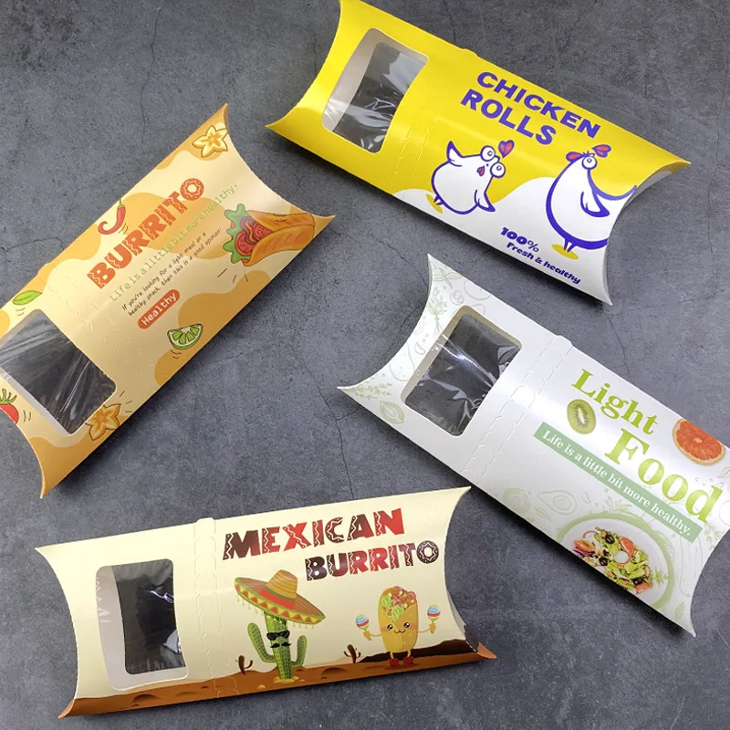 Vlastní logo Tištěné Arabština Halal Restaurace Gril Zabalení Tarna Shawarma Přihrádka Box Kebab Polštář Box Papírové balení