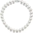 Pearl Sterling Silver Round White Imitation Shell Pearl Necklace Chain Pearl Necklace Ladies Jewelry