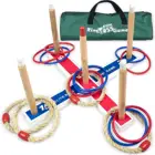 Wooden Ring Toss Game Set For Child Adult-Outdoor Game Set