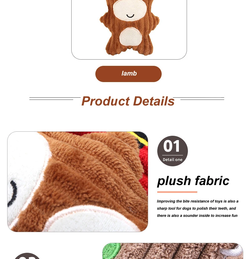 New Design Christmas Pet Toys Vocal Christmas Series Teeth Grinding Dog Squeak Toys Bite Cute Cartoon Interactive Dog Plush Toys manufacture