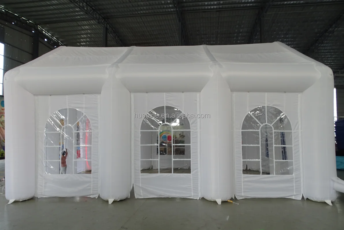 Large White Inflatable Church Tent Led Light Blow Up 20x40 Portable Pvc