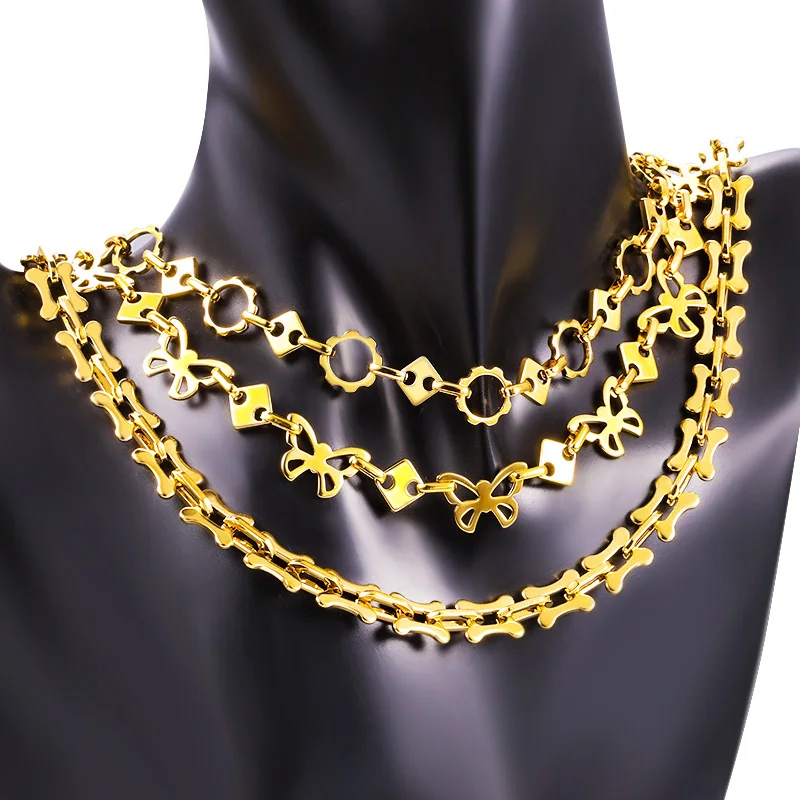 Customized Fashion Various Types Gold Chain Stainless Steel Necklace