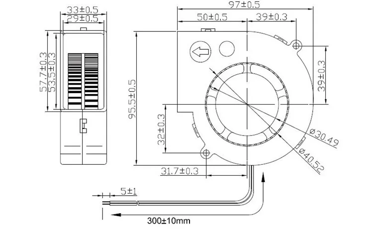 Centrifugal Fan, 97x33mm, 9733, 12v, 24v - detail 2